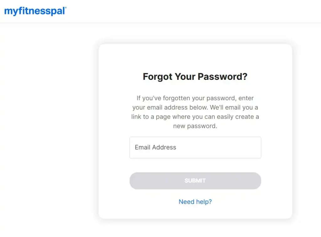 How To Reset MyFitnessPal Login Forgotten Password