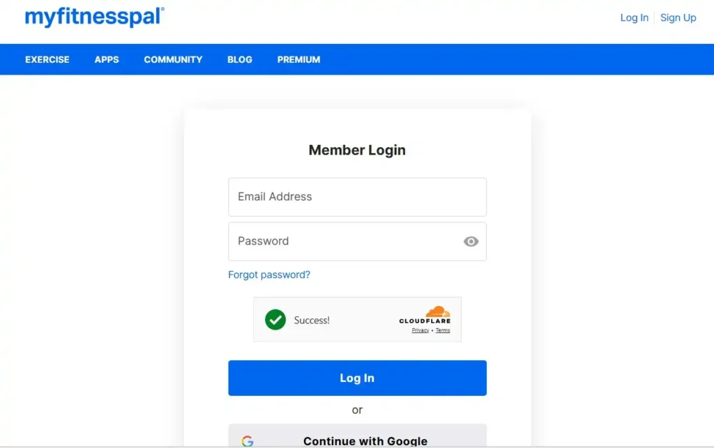 MyFitnessPal Login
