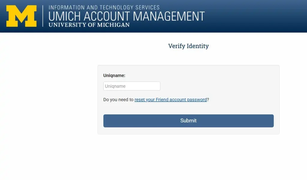 MyUMFlint Forgot Password