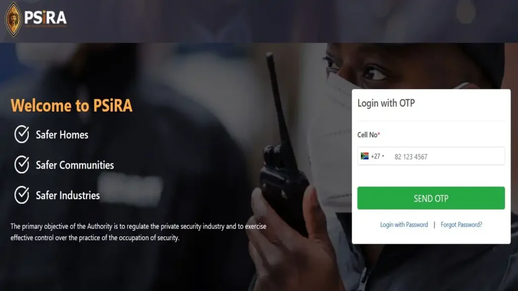 PSiRA Login with OTP