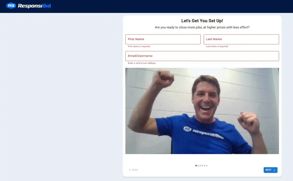 ResponsiBid Sign up