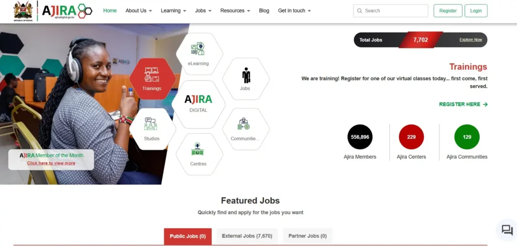 Ajiradigital home page