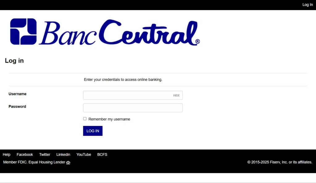 BancCentral Login