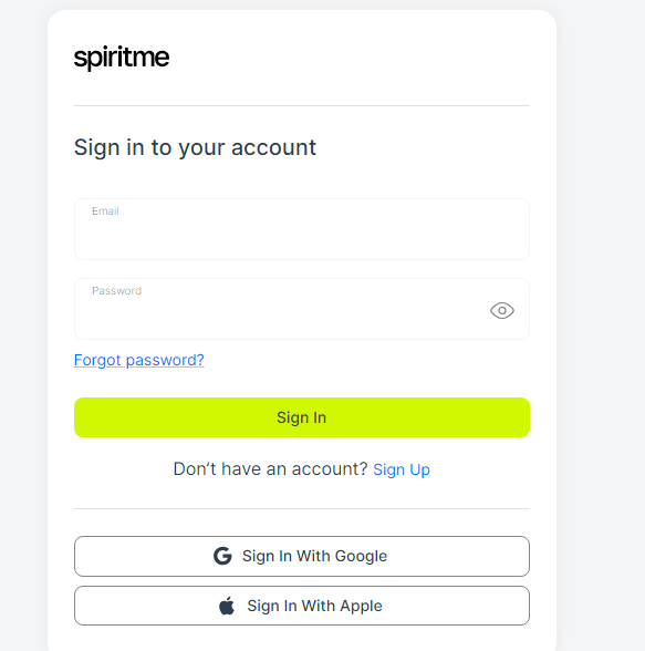 SpiritMe AI login