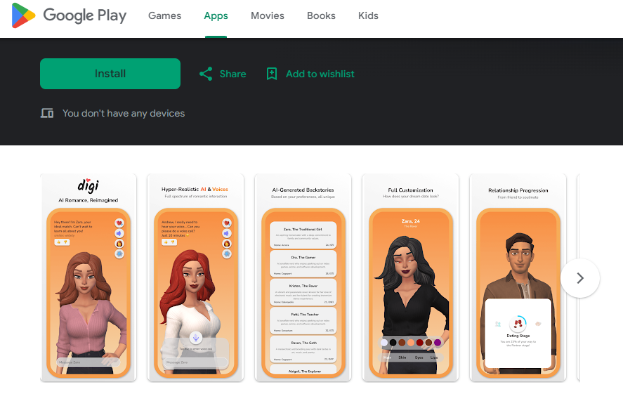 Digi AI Romance App