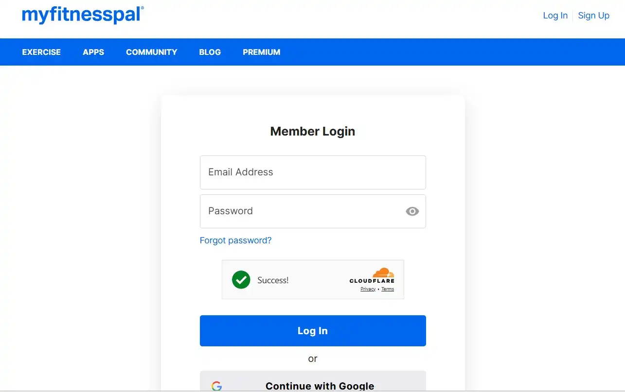MyFitnessPal Login