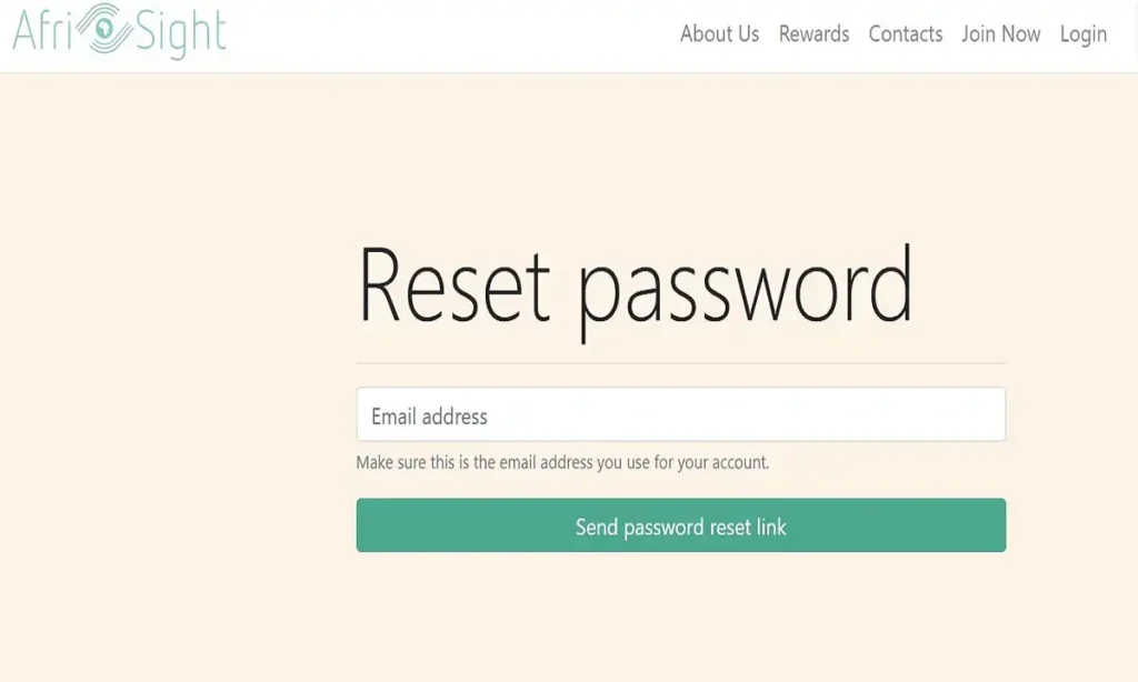 How To Reset Forgotten Password For Afrisight Login
