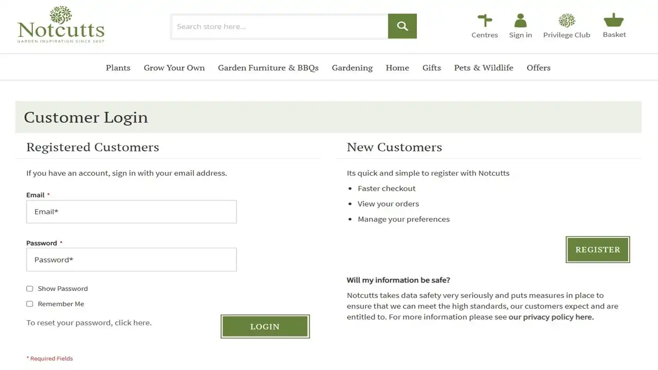 How To Notcutts Login