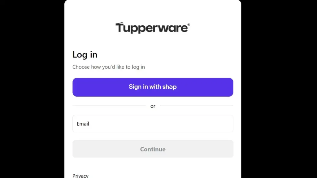 Tupperware Office Sign in