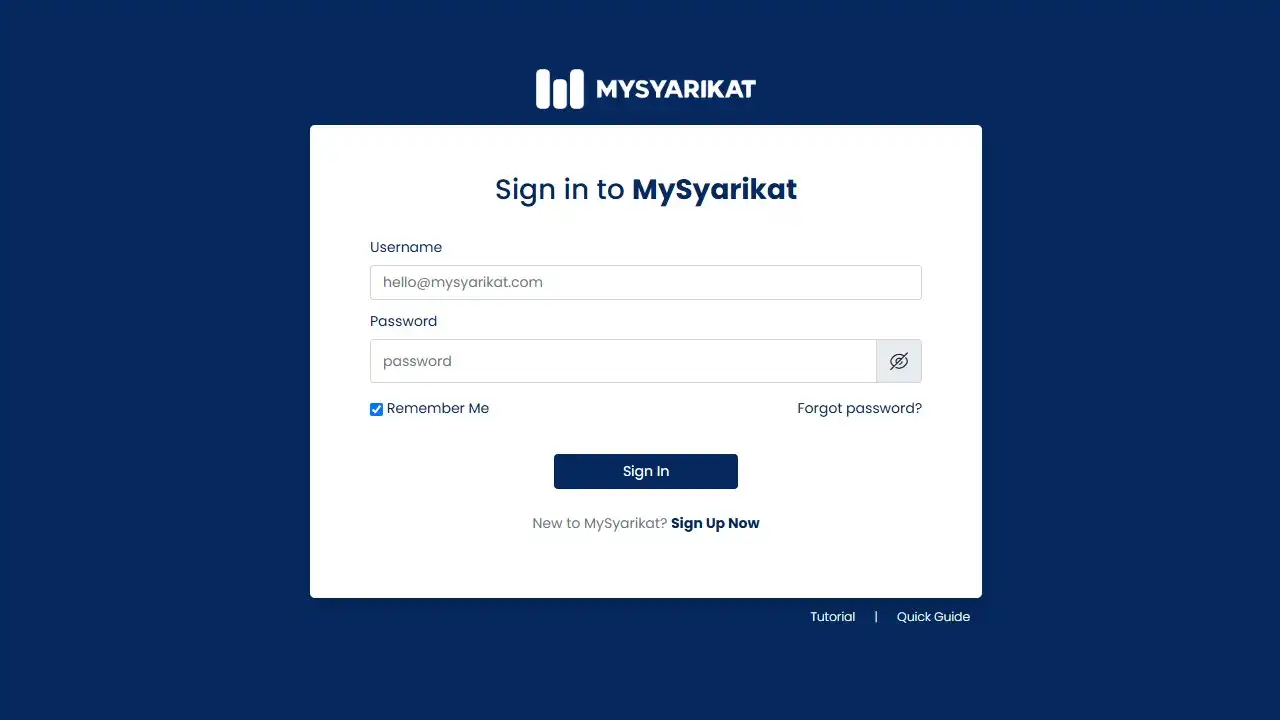 MySyarikat Login